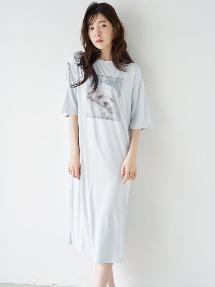 SNIDEL HOME「【接触冷感】DOG Tシャツワンピース」|ルームウェア|