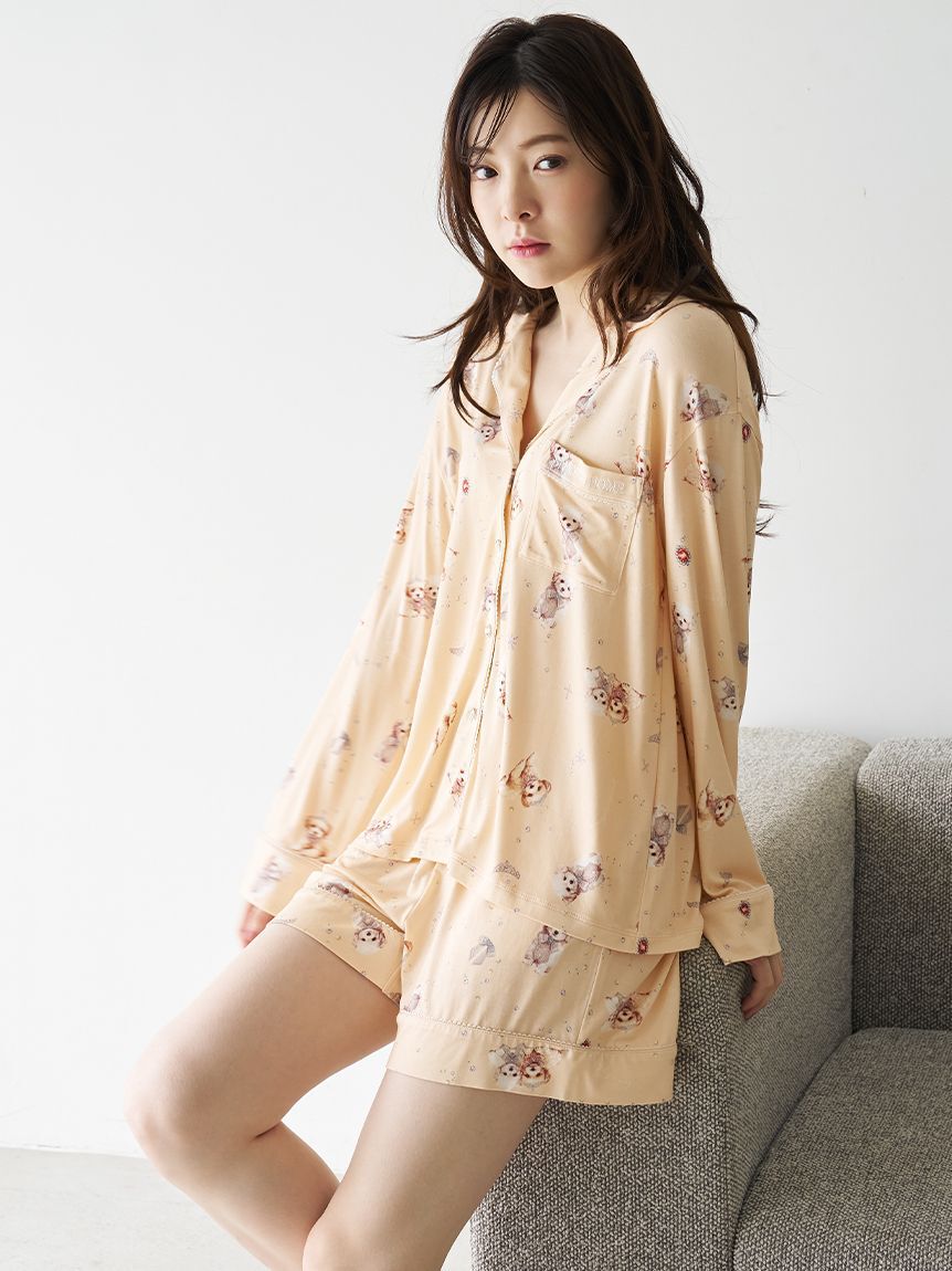 SNIDEL HOME「DOG開襟シャツ」|ルームウェア|