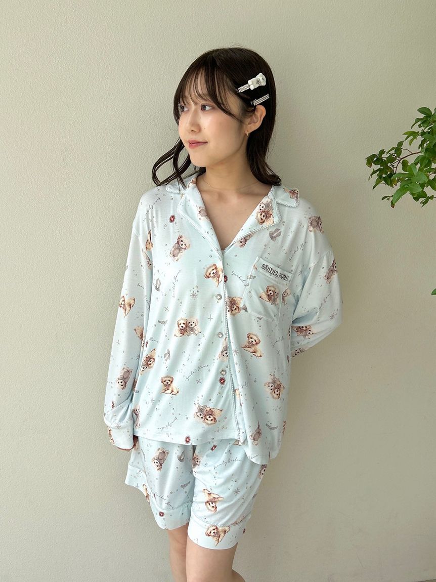 SNIDEL HOME「DOG開襟シャツ」|ルームウェア|