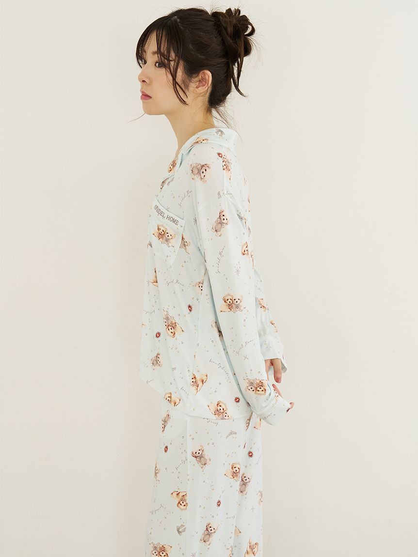 SNIDEL HOME「DOG開襟シャツ」|ルームウェア|