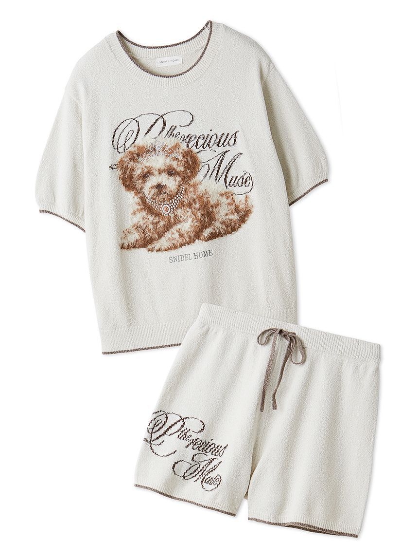 SNIDEL HOME「【WEB限定】【セット商品】DOGラメジャガードプルオーバー＆ショートパンツSET」|ルームウェア|