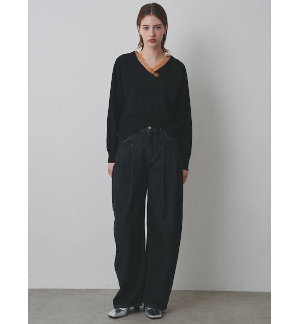 ELENDEEK「PANEL TUCK DENIM WIDE PT」|デニム|