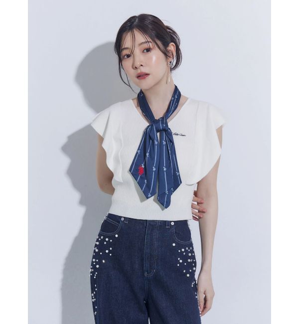 MERCURYDUO「U.S. POLO ASSN.別注スカーフセットラッフルリブニット」|ニット・セーター|