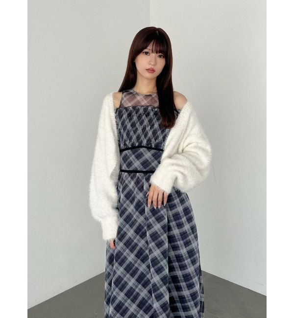 MERCURYDUO「チェックシャーリングワンピース」|ワンピース|