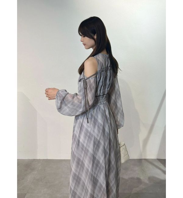MERCURYDUO「チェックシャーリングワンピース」|ワンピース|