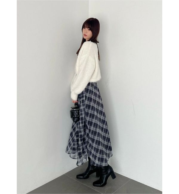 MERCURYDUO「チェックシャーリングワンピース」|ワンピース|