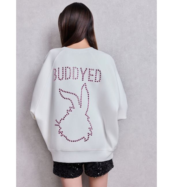 GYDA「BUDDYED BUNNY STUDS BIGプルオーバー」|スウェット・ジャージ|オフホワイト