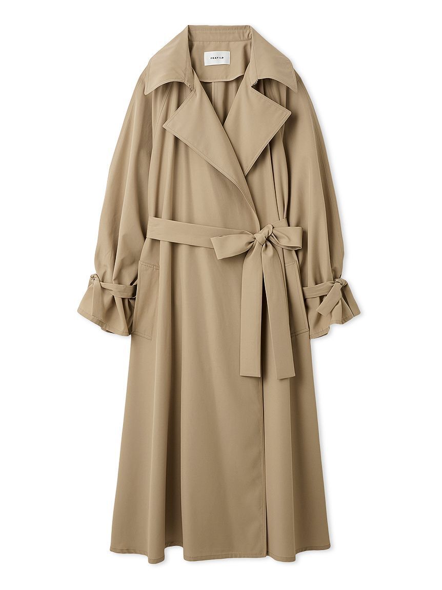 FRAY I.D「ライトフレアーロングトレンチコート／UVカット・接触冷感・撥水」|トレンチコート|