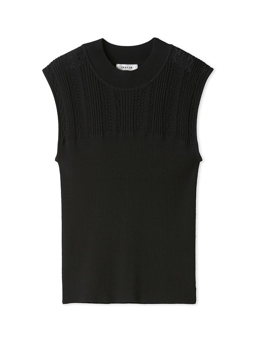FRAY I.D「【ウォッシャブル】アイレットハイネックノースリニット」|ニット・セーター|