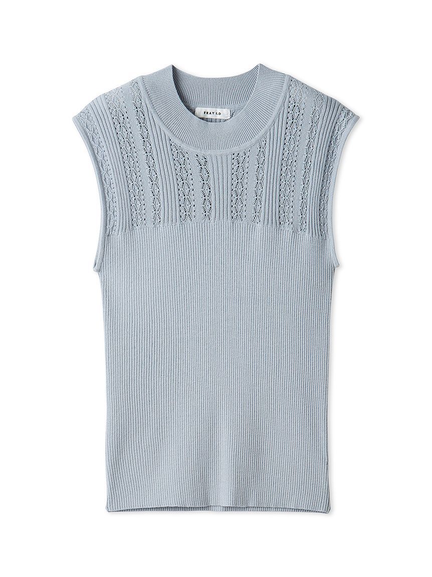 FRAY I.D「【ウォッシャブル】アイレットハイネックノースリニット」|ニット・セーター|LBLU