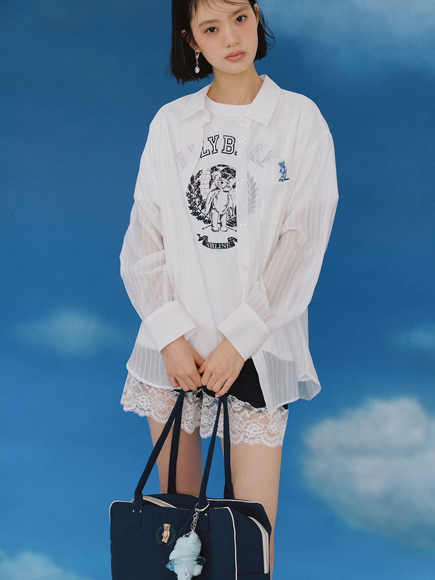 LILY BROWN「【Lily Bear】シュシュセットシアーシャツ」|シャツ・ブラウス|