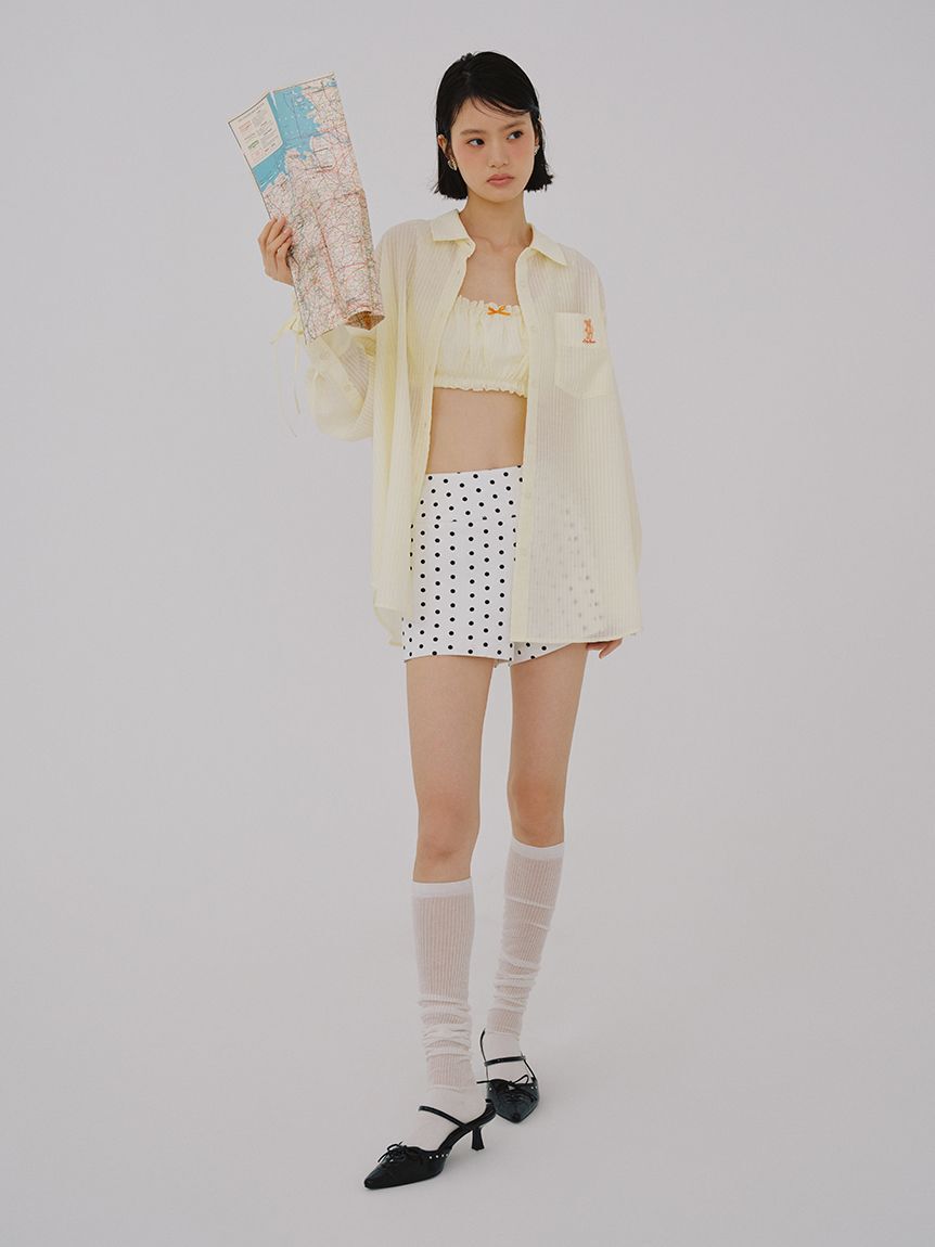 LILY BROWN「【Lily Bear】シュシュセットシアーシャツ」|シャツ・ブラウス|