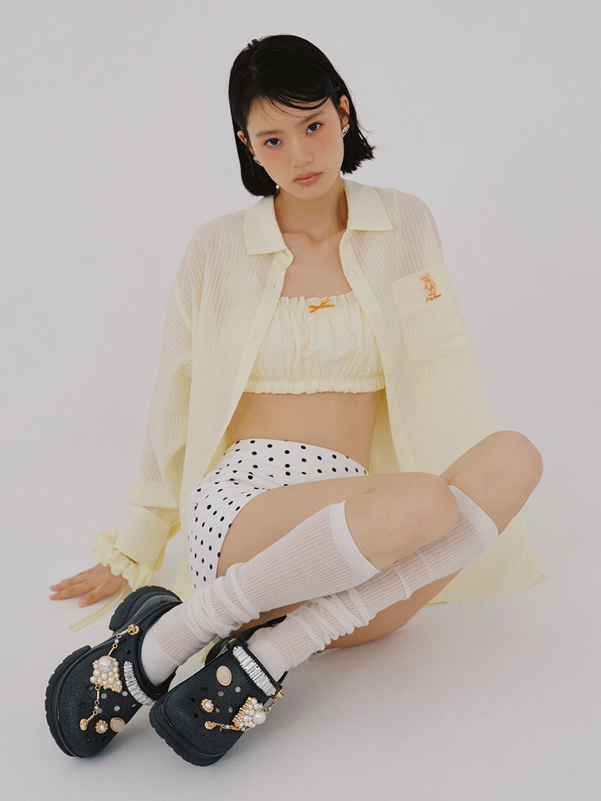 LILY BROWN「【Lily Bear】シュシュセットシアーシャツ」|シャツ・ブラウス|