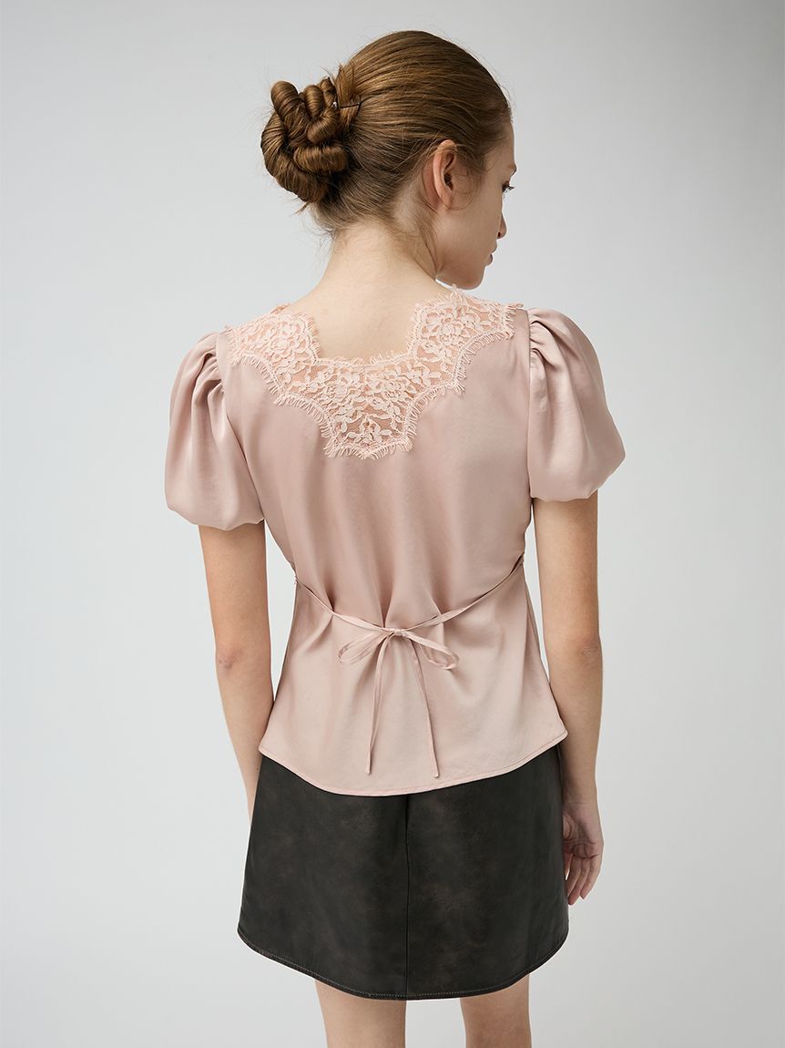 LILY BROWN「ヴィンテージレースサテントップス」|Tシャツ・カットソー|