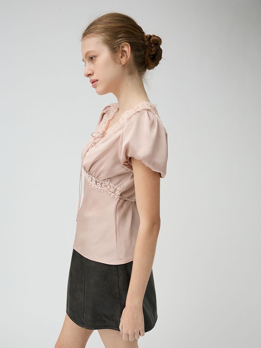LILY BROWN「ヴィンテージレースサテントップス」|Tシャツ・カットソー|