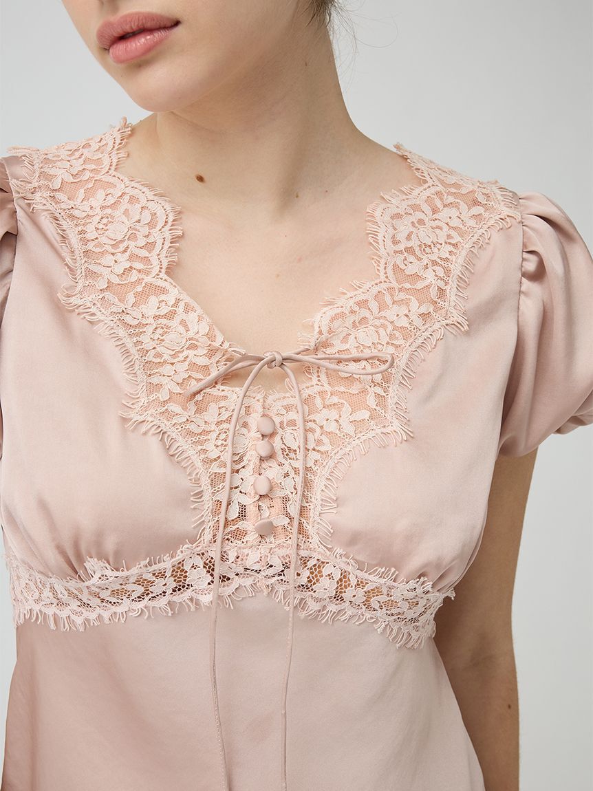 LILY BROWN「ヴィンテージレースサテントップス」|Tシャツ・カットソー|