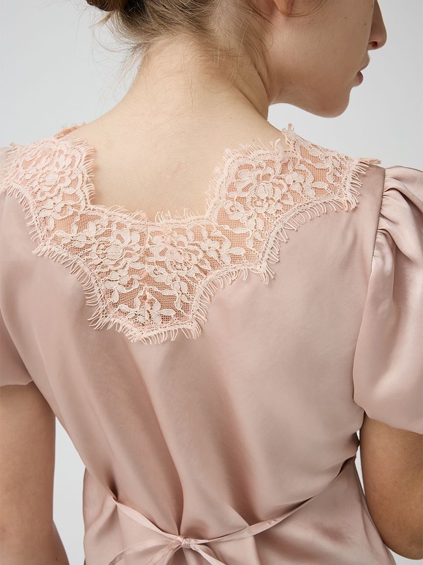 LILY BROWN「ヴィンテージレースサテントップス」|Tシャツ・カットソー|