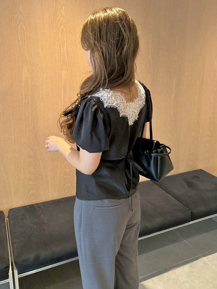LILY BROWN「ヴィンテージレースサテントップス」|Tシャツ・カットソー|