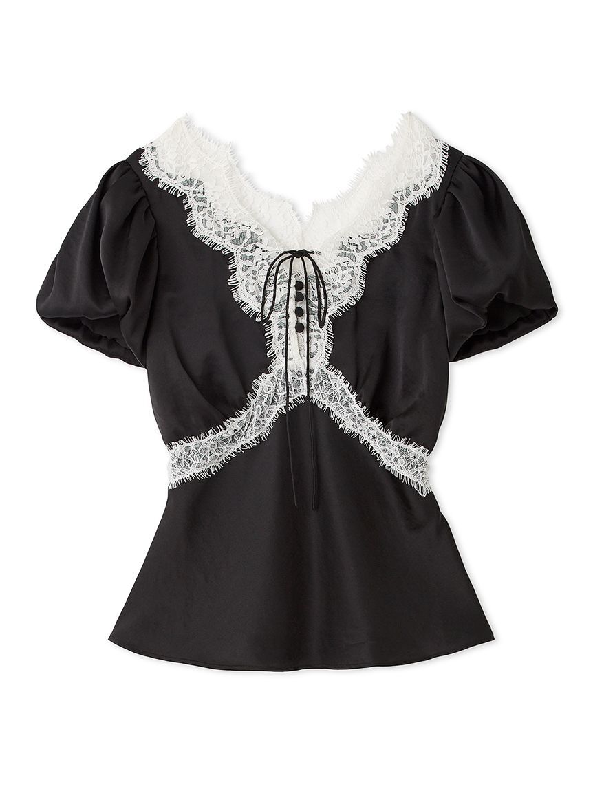 LILY BROWN「ヴィンテージレースサテントップス」|Tシャツ・カットソー|
