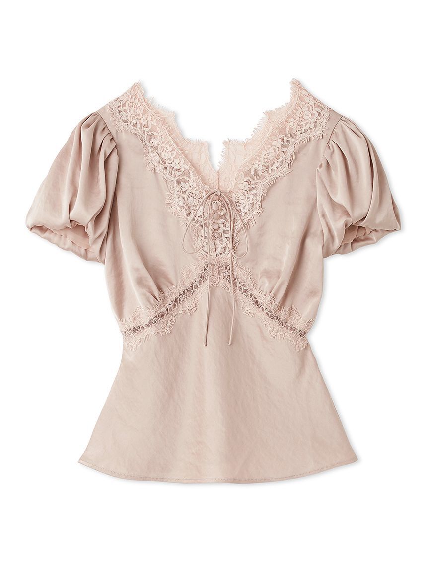 LILY BROWN「ヴィンテージレースサテントップス」|Tシャツ・カットソー|