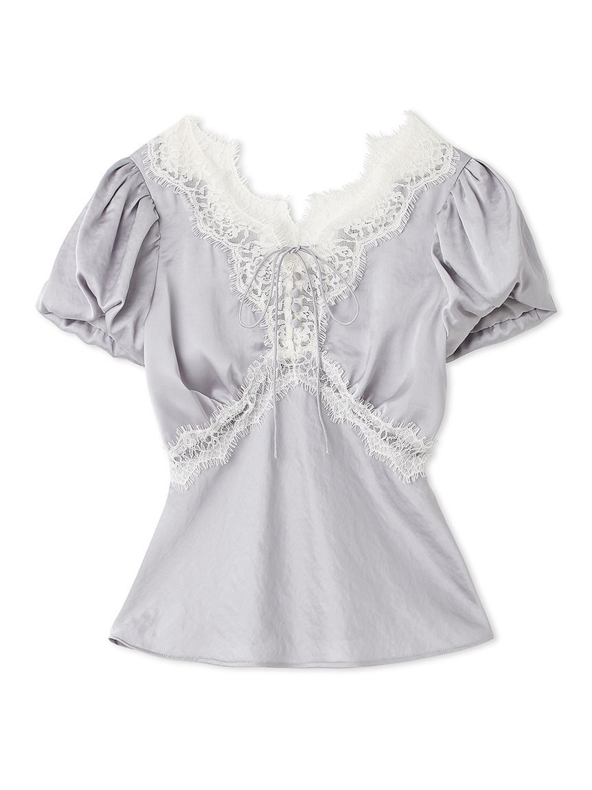 LILY BROWN「ヴィンテージレースサテントップス」|Tシャツ・カットソー|