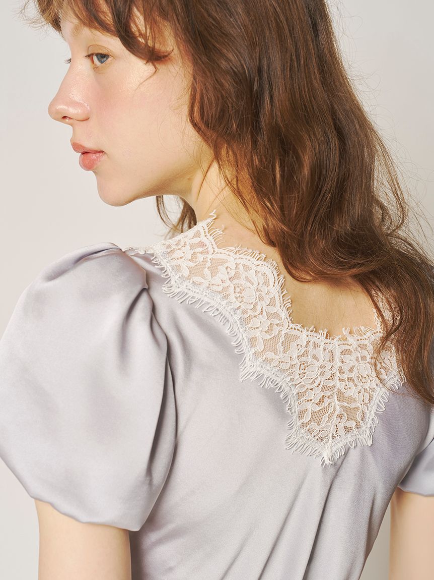 LILY BROWN「ヴィンテージレースサテントップス」|Tシャツ・カットソー|