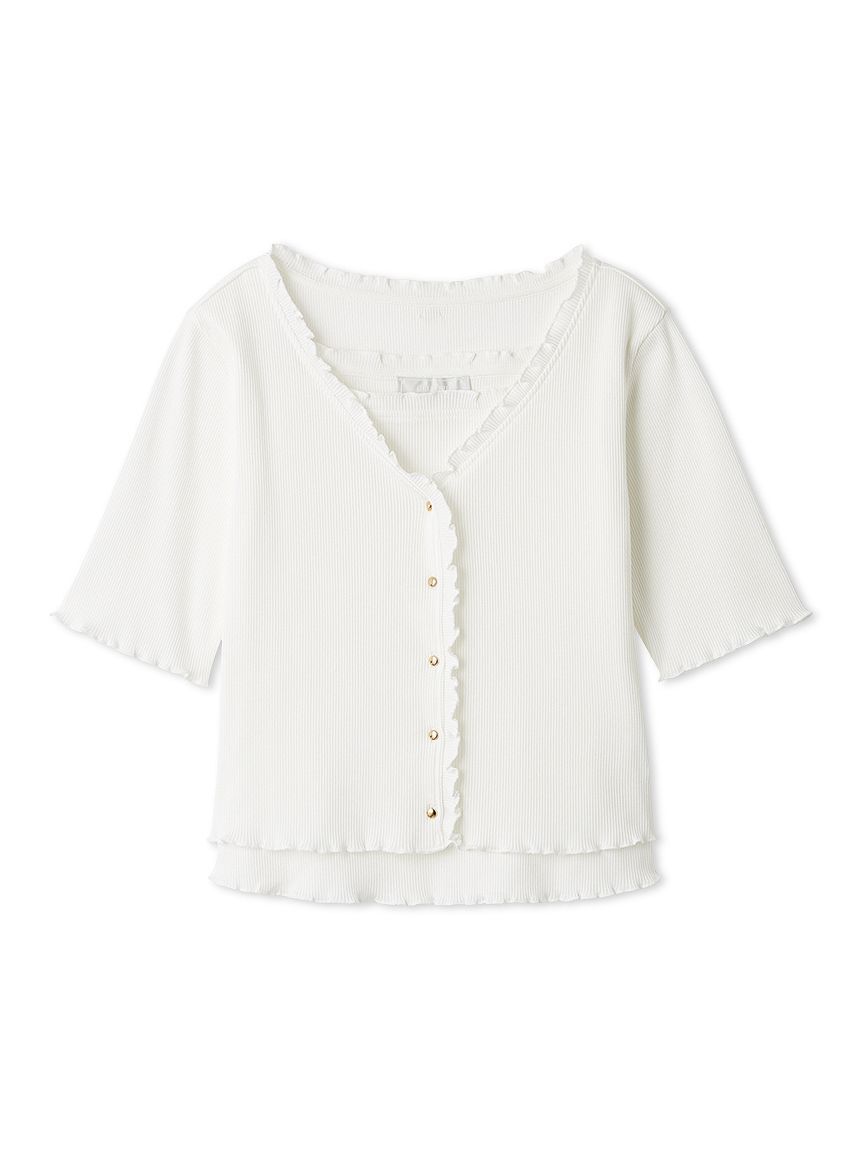 CELFORD「【洗える】フリルデザインカットアンサンブル」|Tシャツ・カットソー|WHT