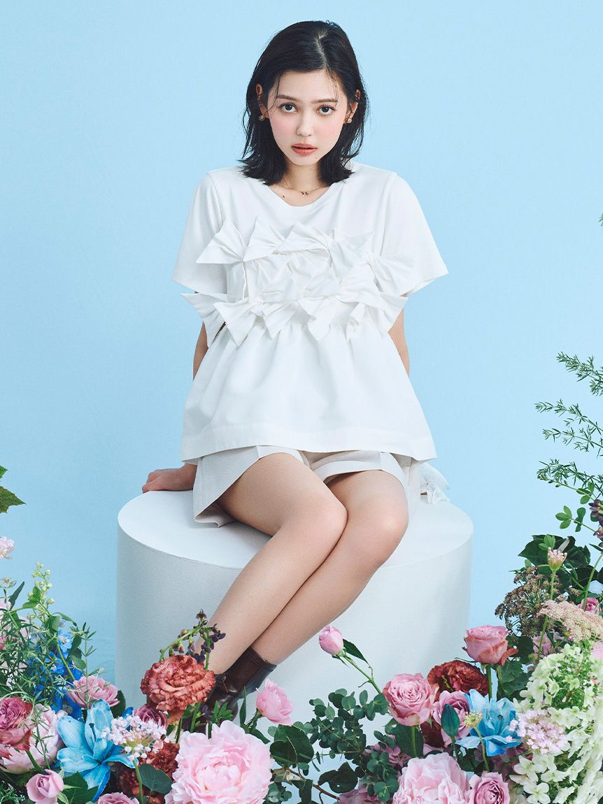 CELFORD「【HANAE MORI&times;CELFORDコラボ】バタフライリボンチュニック」|Tシャツ・カットソー|