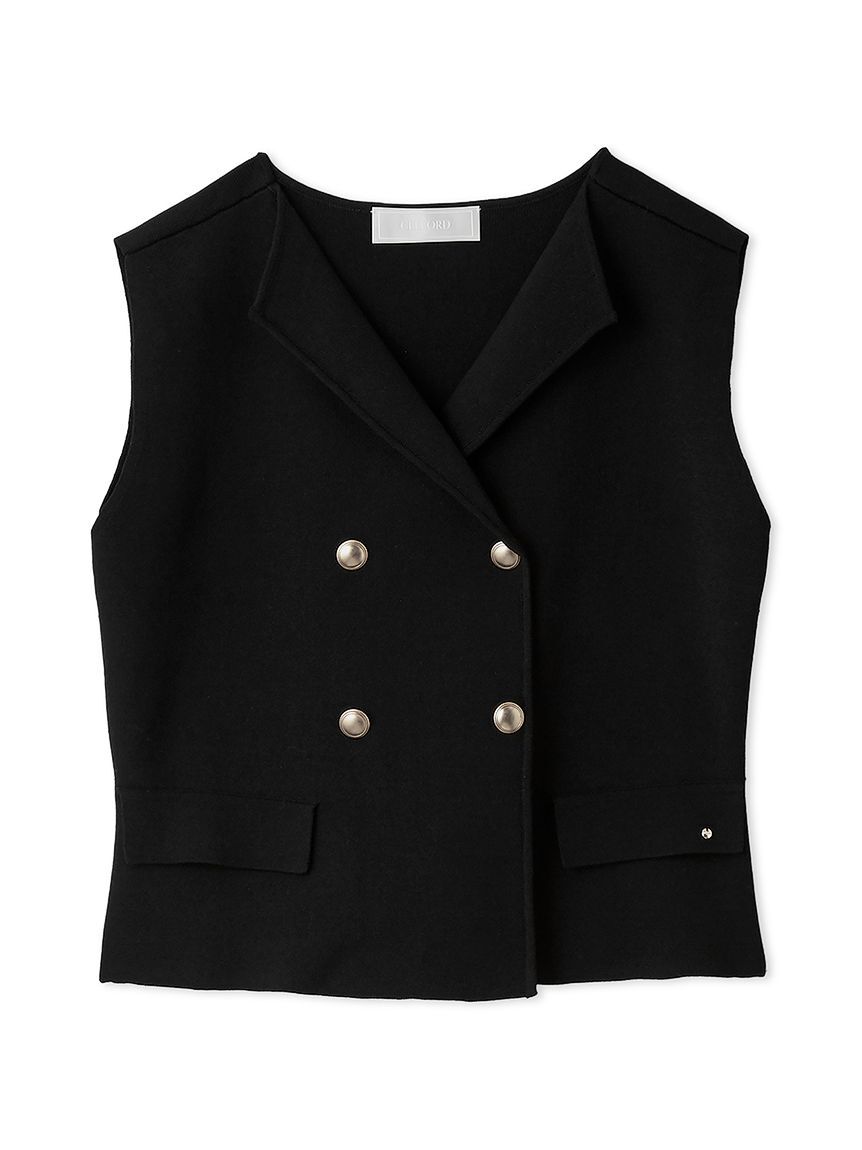 CELFORD「【洗える】【UVカット】ダブルブレストニットジレ」|ニット・セーター|BLK