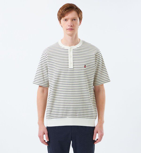MACKINTOSH PHILOSOPHY「BUCKINGHAM BEAR ヘンリーネックTシャツ サーフニットボーダー」|Tシャツ・カットソー|
