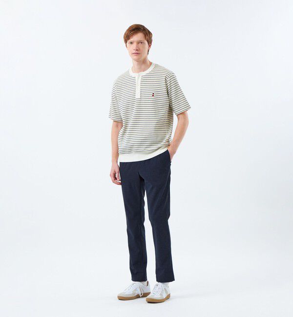 MACKINTOSH PHILOSOPHY「BUCKINGHAM BEAR ヘンリーネックTシャツ サーフニットボーダー」|Tシャツ・カットソー|