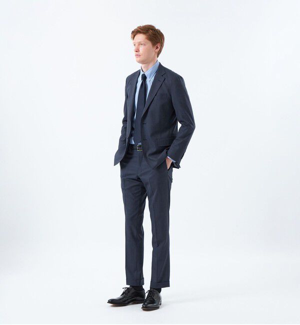 MACKINTOSH PHILOSOPHY「【WEB&一部店舗限定】トロッター テーパードトラウザーズ ウール混マイクロ千鳥」|スラックス|
