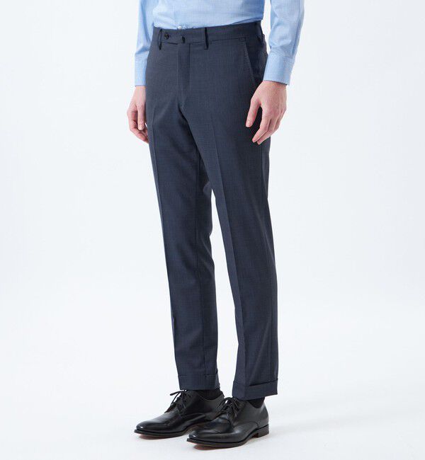 MACKINTOSH PHILOSOPHY「【WEB&一部店舗限定】トロッター テーパードトラウザーズ ウール混マイクロ千鳥」|スラックス|
