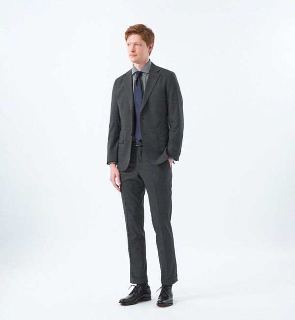 MACKINTOSH PHILOSOPHY「【WEB&一部店舗限定】トロッター テーパードトラウザーズ ウール混マイクロ千鳥」|スラックス|