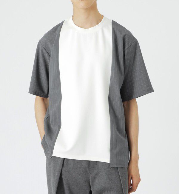  「ストライプブロッキングTシャツ」|Tシャツ・カットソー|