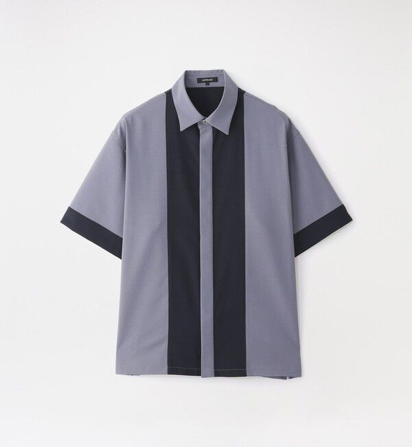  「ブロッキングショートスリーブシャツ」|シャツ・ブラウス|ネイビー