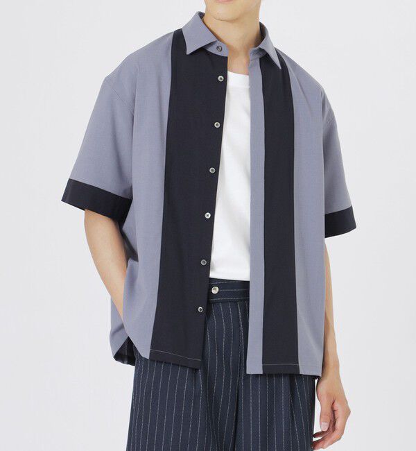  「ブロッキングショートスリーブシャツ」|シャツ・ブラウス|