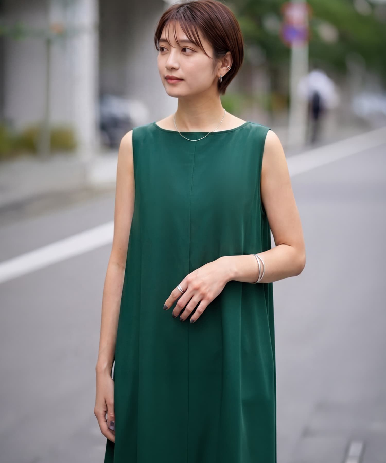 STYLE DELI「サラすべボートネックロングワンピース」|ワンピース|