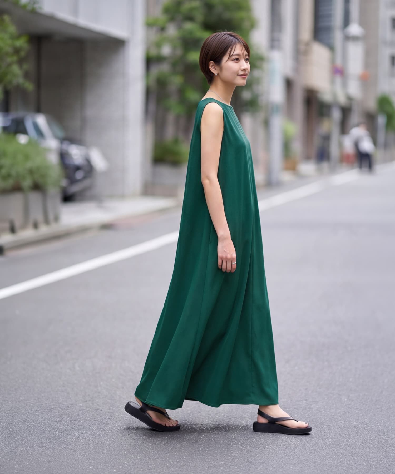 STYLE DELI「サラすべボートネックロングワンピース」|ワンピース|