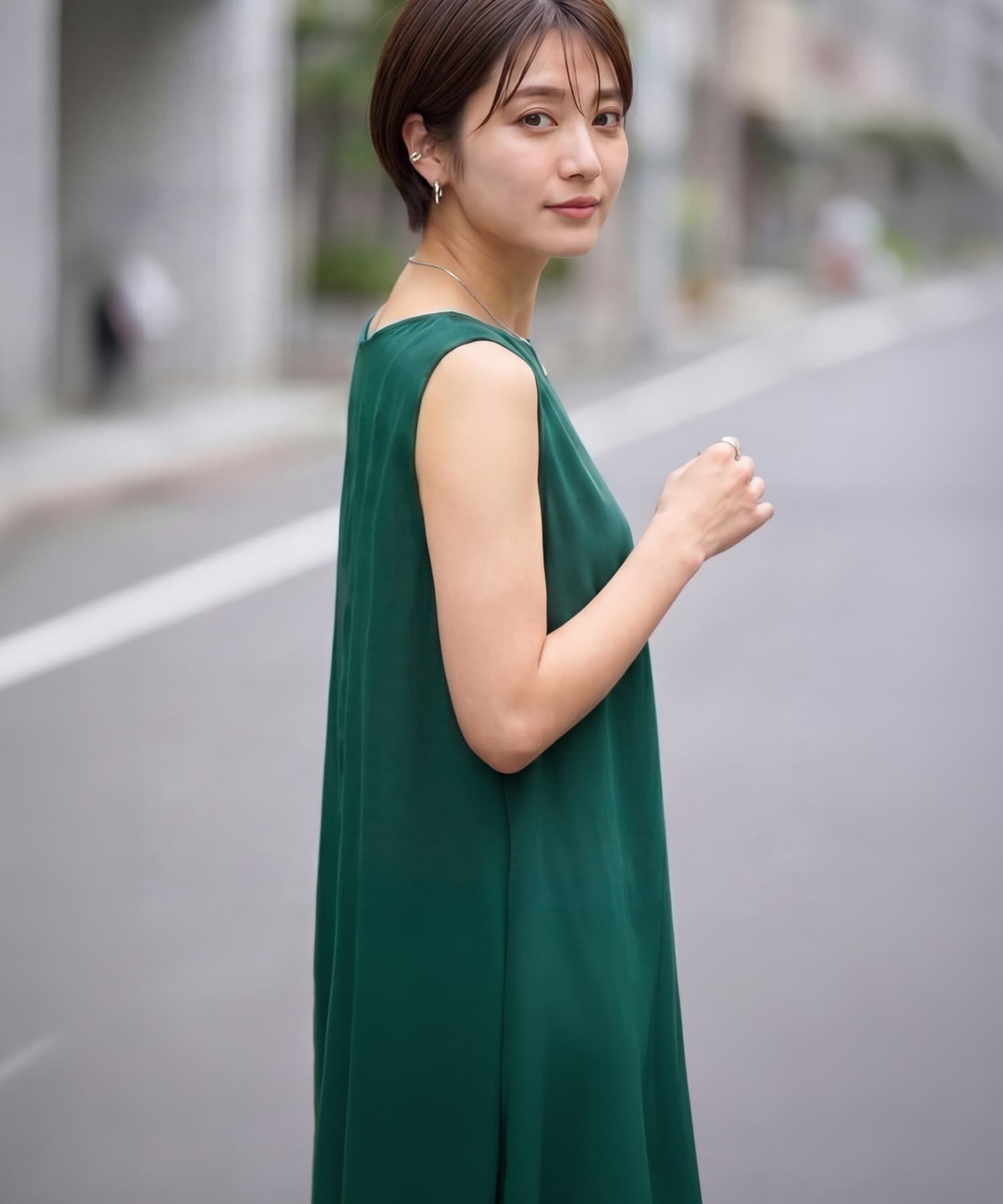 STYLE DELI「サラすべボートネックロングワンピース」|ワンピース|