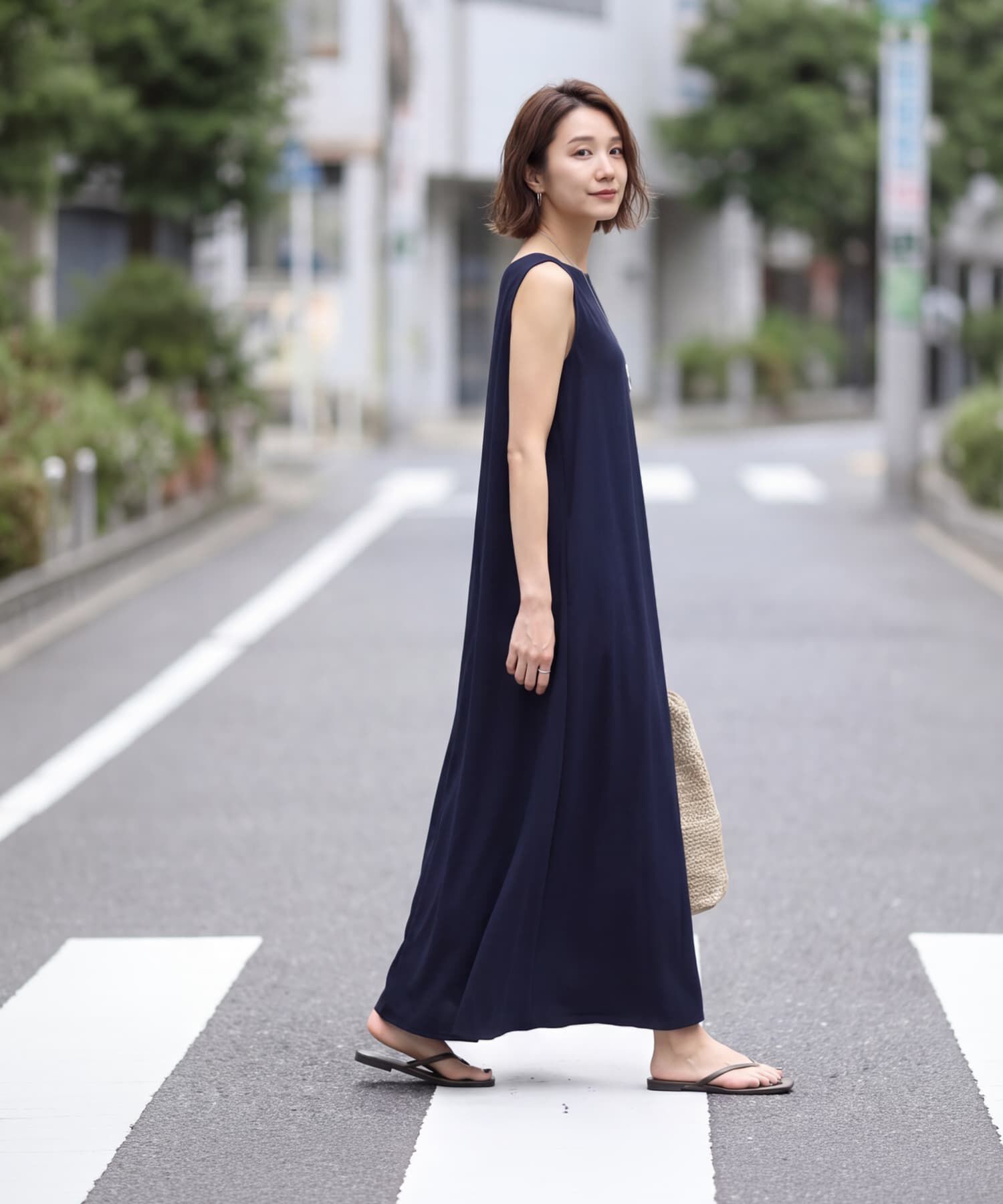 STYLE DELI「サラすべボートネックロングワンピース」|ワンピース|