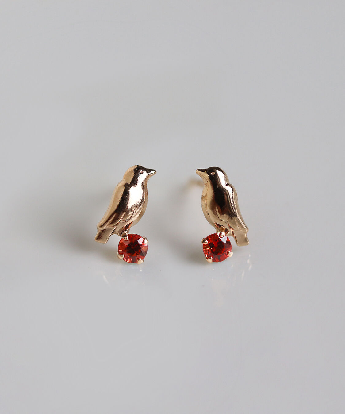  「カラーストーン リトルバード ピアス | K10YG」|ピアス|K10 イエローゴールド
