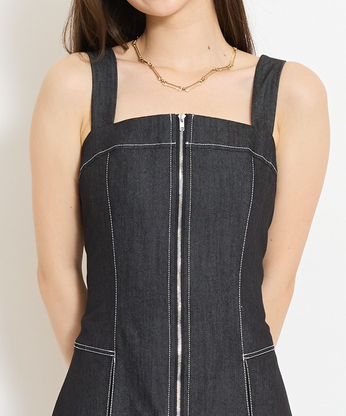 WILLSELECTION「ステッチデザインフロントZIPワンピース」|ワンピース|