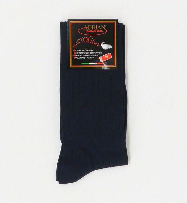 UNITED ARROWS「＜ADRIAN＞リブ ロングホーズ ソックス」|ソックス|NAVY