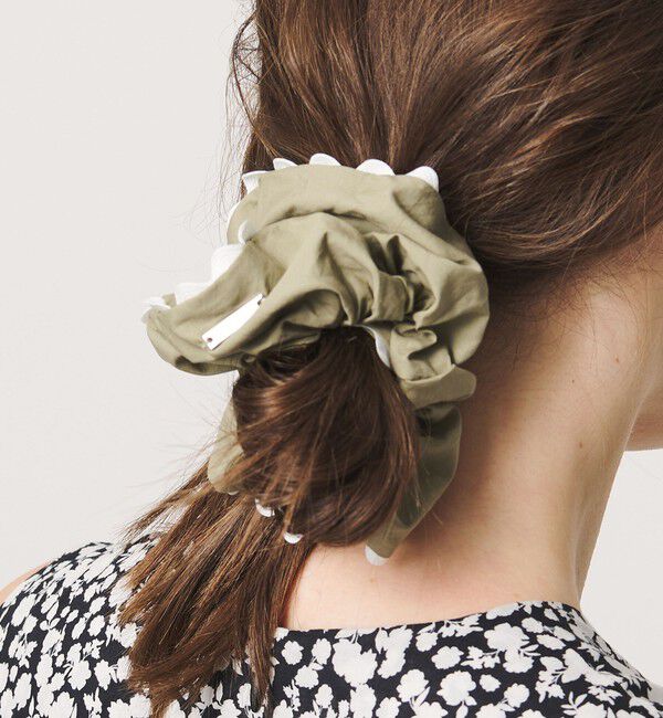 UNITED ARROWS「バイカラー パイピング シュシュ」|ヘアゴム・シュシュ|BEIGE