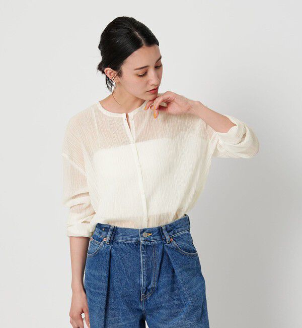 BEAUTY&YOUTH UNITED ARROWS「クレープ クルーネックカーディガン」|カーディガン|