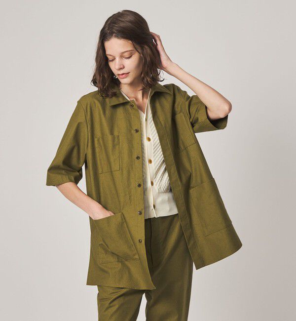 STEVEN ALAN「＜Steven Alan＞コットン サファリ シャツ」|シャツ・ブラウス|OLIVE