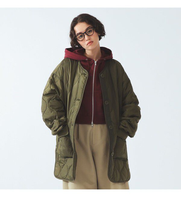 Ray BEAMS 「キルティング ノーカラー ブルゾン」|ブルゾン・スタジャン|OLIVE