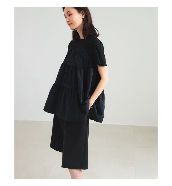 Demi-Luxe BEAMS 「【UVカット】コンビ ティアード プルオーバー」|シャツ・ブラウス|