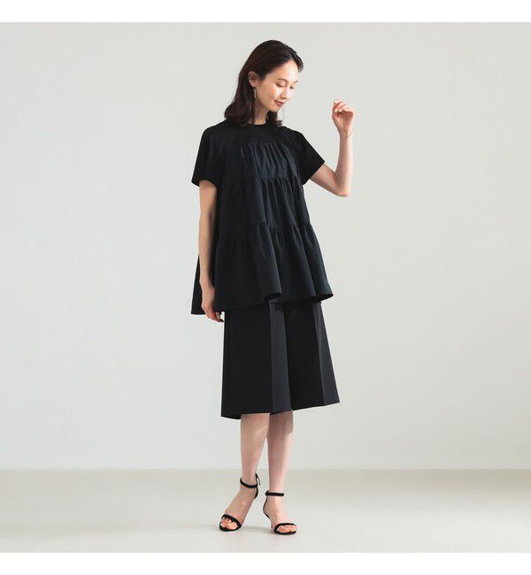 Demi-Luxe BEAMS 「【UVカット】コンビ ティアード プルオーバー」|シャツ・ブラウス|